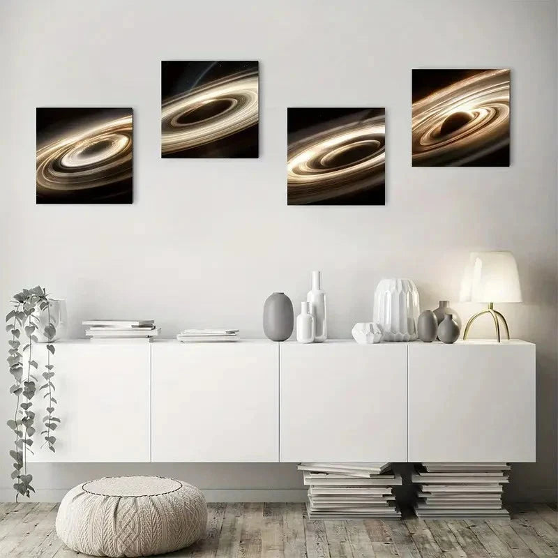 4pcs Hyperspace earthWall Art Canvas Framed