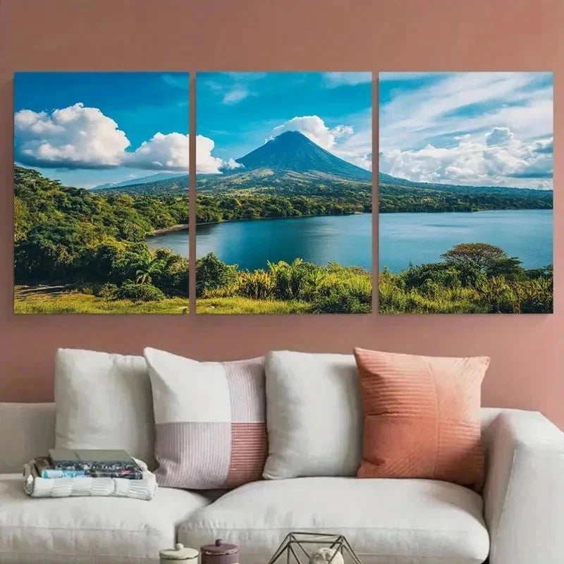 3pcs Managua Tropical Botanical Décor Perfect Wall Art Canvas Framed 60x90cm
