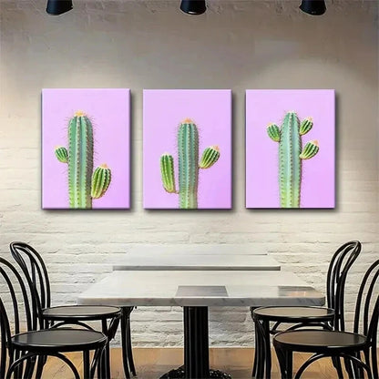 3pcs Cactus Modern Botanical Desert Perfect Wall Art Set Canvas Framed 40x60cm - High Quality Print 100% Australian Made Wall Canvas Ready to Hang