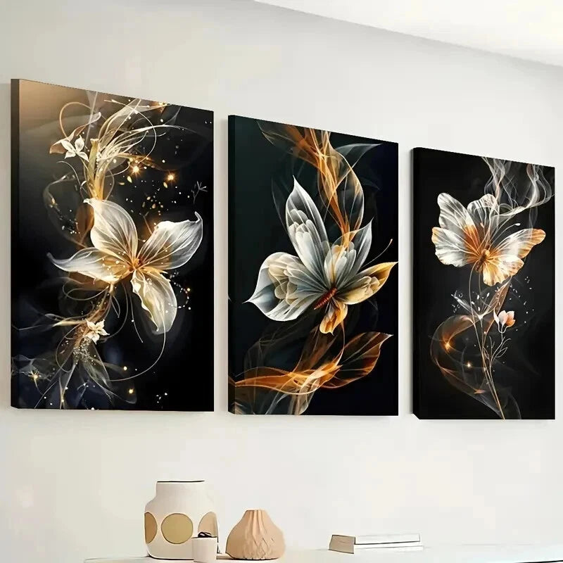 3pcs Abstract Butterfly Line Designs Wall Art Set Canvas Framed 40x60cm - High Quality Print 100% Australian Made Wall Canvas Ready to Hang