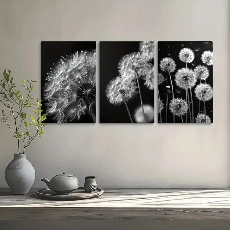 3pcs Elegant Modern Abstract Painting Metal Print Ready to Hang Art