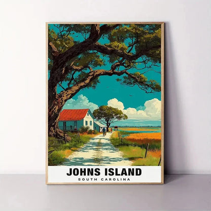 John Island Carolina Coastal Charm Beautiful Travel Poster Print Wall Art
