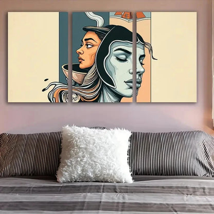 3pcs Few People Standing Wall Art Set Canvas Framed 60x90cm - High Quality Print 100% Australian Made Wall Canvas Ready to Hang