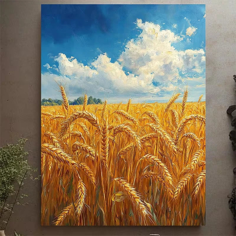 Golden Wheat Field 60x90cm Metal Print Ready to Hang