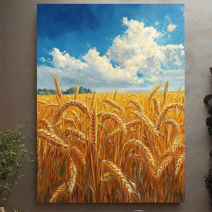 Golden Wheat Field 60x90cm Metal Print Ready to Hang