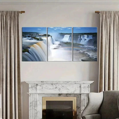 3pcs Iguazu Falls Argentina Natural Wall Art Set Canvas Framed 40x60cm - High Quality Print 100% Australian Made Wall Canvas Ready to Hang