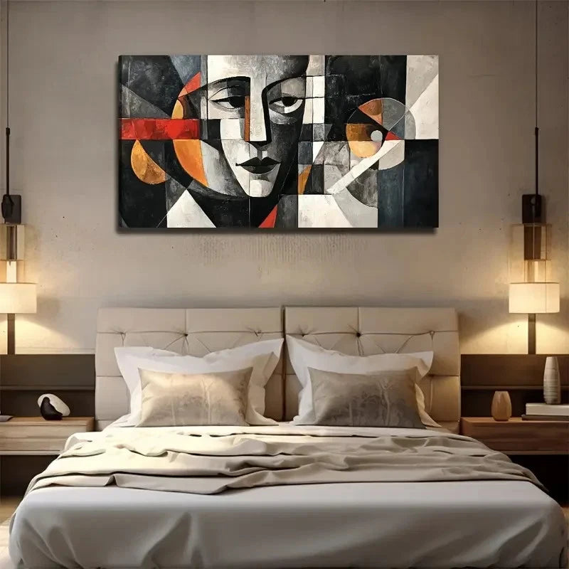 Modern Minimalist Black White Wall Art Canvas Office Home Room Framed 120x60cm