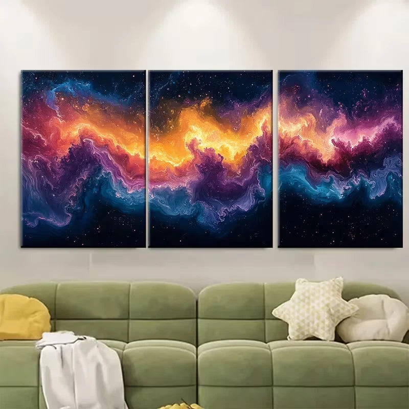 3pcs Abstract Boho Fancy landscape Metal Print Ready to Hang Art