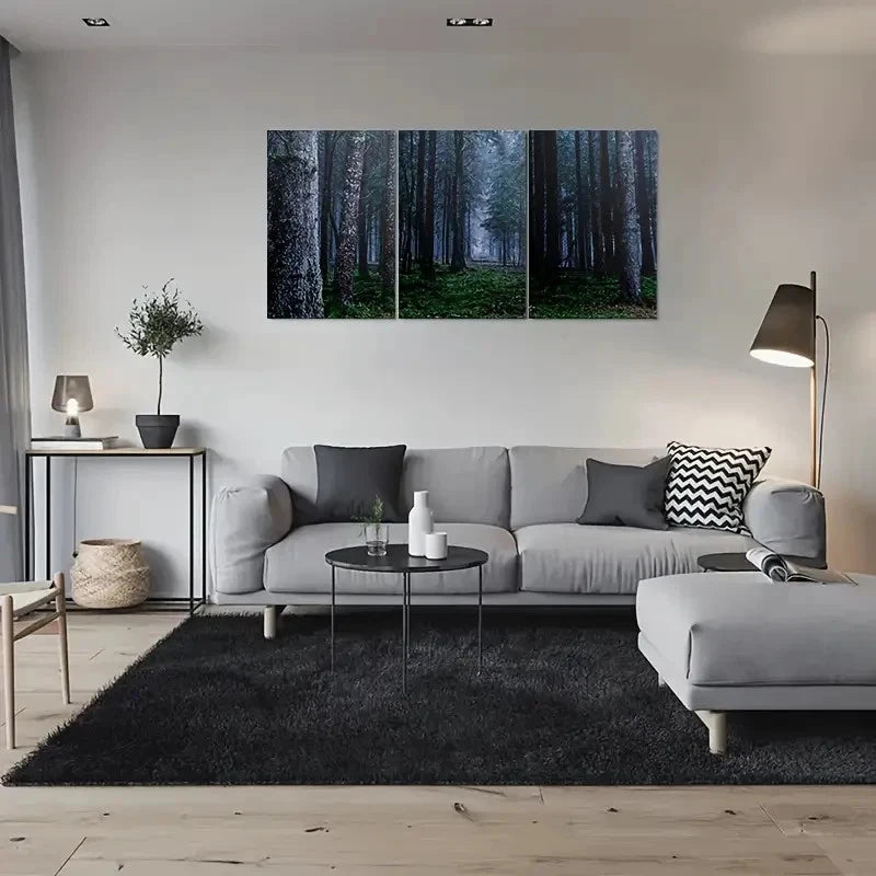 3pcs Enchanted Forest Nature Painting Metal Print Ready to Hang Art