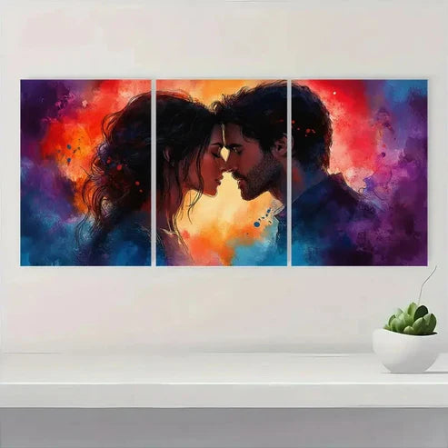3pcs Romantic Couple Watercolor Canvas Art S Wall Art Set Canvas Unframed - High Quality Print 100% Australian Made Wall Canvas - Bella Home Decor