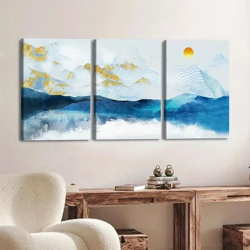 3pcs Odorless Waterproof Landscape Perfect Wall Art Canvas Unframed - High Quality Print 100% Australian Made Wall Canvas
