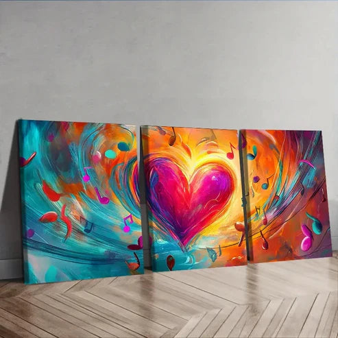 3pcs Love note Wall Art Set Canvas Unframed - High Quality Print 100% Australian Made Wall Canvas