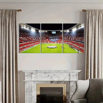3pcs Bayern Munich Football Stadium Wall Art Set Canvas Framed 40x60cm - High Quality Print 100% Australian Made Wall Canvas Ready to Hang