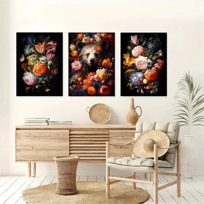 3pcs Roses Print, Still Life Flowers Wall Art Canvas Unframed - High Quality Print 100% Australian Made Wall Canvas