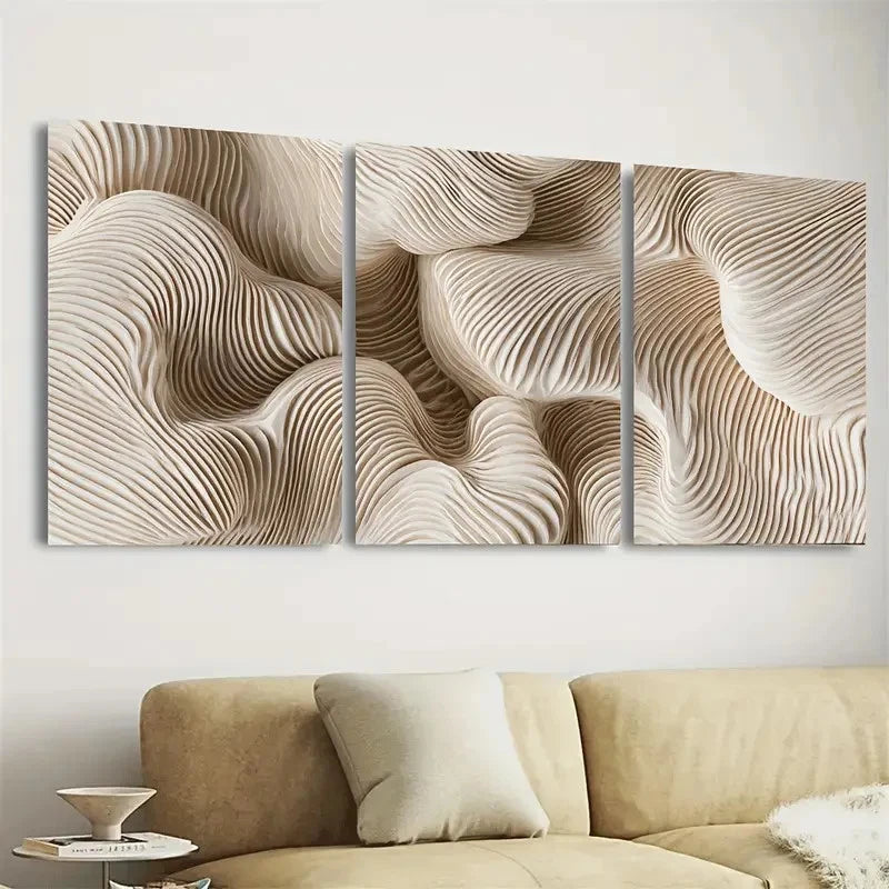 3pcs Abstract Beige d Art malist Wall Art Set Canvas Framed 40x60cm - High Quality Print 100% Australian Made Wall Canvas Ready to Hang