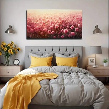 Pink Flower Sea Minimalist Wall Art Canvas Office Home Room Framed 120x60cm