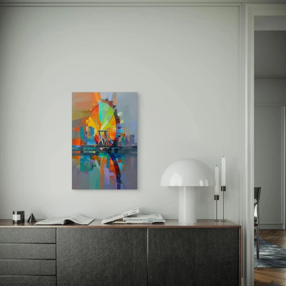 Abstract Ferris Wheel Metal Print Ready to Hang