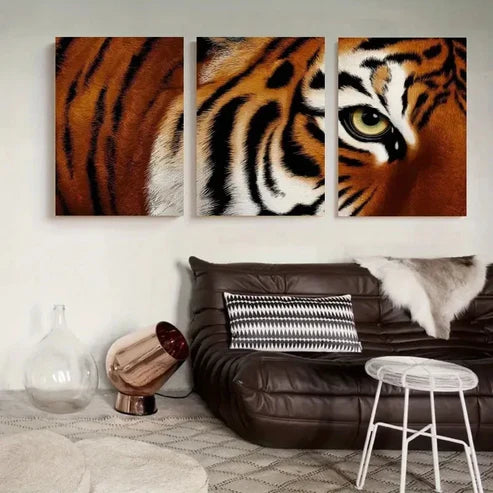 3pcs Tiger Eye Canvas Wall Art Canvas Unframed - High Quality Print 100% Australian Made Wall Canvas