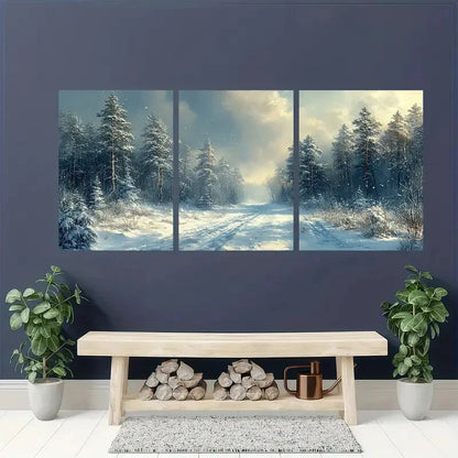 3pcs Antique Rustic Christmas Painting  Metal Print Ready to Hang Art
