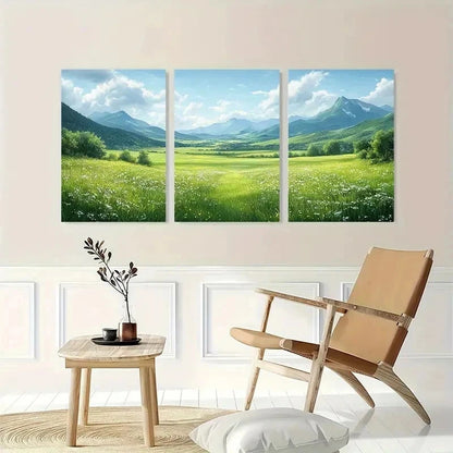 3pcs Wilderness Landscape Illustrations Perfect Wall Art Set Canvas Framed 40x60cm - High Quality Print 100% Australian Made Wall Canvas Ready to Hang