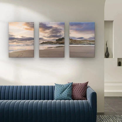 3pcs Coastal Sunset Beach Landscape Wall Art Set Canvas Framed 50x70cm - High Quality Print 100% Australian Made Wall Canvas Ready to Hang