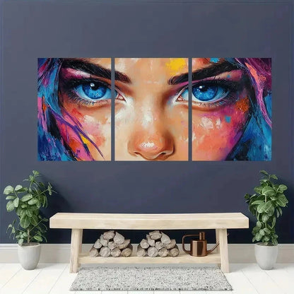 3pcs Abstract Colorful Woman Colorful Perfect Wall Art Set Canvas Framed 40x60cm - High Quality Print 100% Australian Made Wall Canvas Ready to Hang