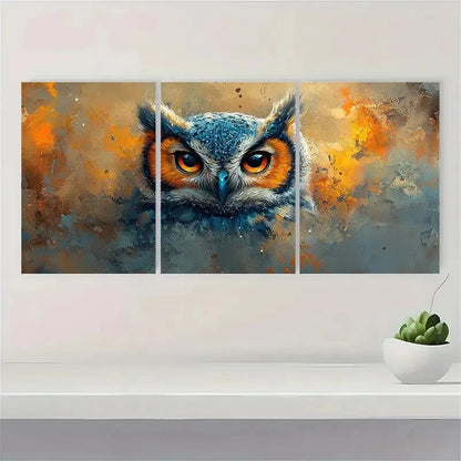 3pcs Owl Nursery Animal Décor Perfect Wall Art Set Canvas Framed 40x60cm - High Quality Print 100% Australian Made Wall Canvas Ready to Hang