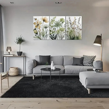 3pcs Modern Abstract Floral Botanical Metal Print Ready to Hang Art