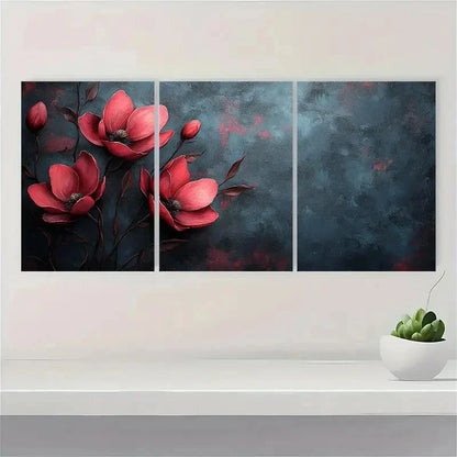 3pcs Flower Floral Botanical Minimalist Perfect Wall Art Set Canvas Framed 50x70cm - High Quality Print 100% Australian Made Wall Canvas Ready to Hang
