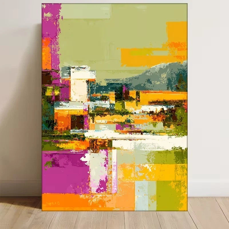 Abstract Modern Painting 60x90cm Metal Print Ready to Hang