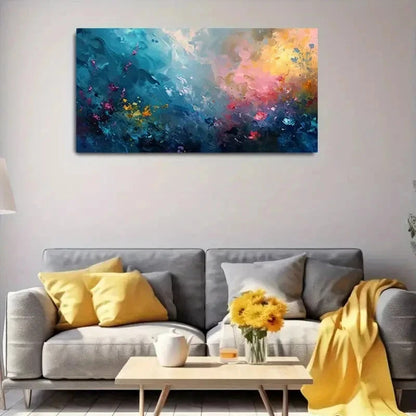 Abstract Floral Burst Flowers Wall Art Canvas Office Home Room Framed 120x60cm