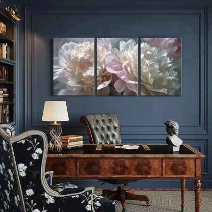 3pcs Floral Abstract Design Luxurious Texture Metal Print Ready to Hang Art