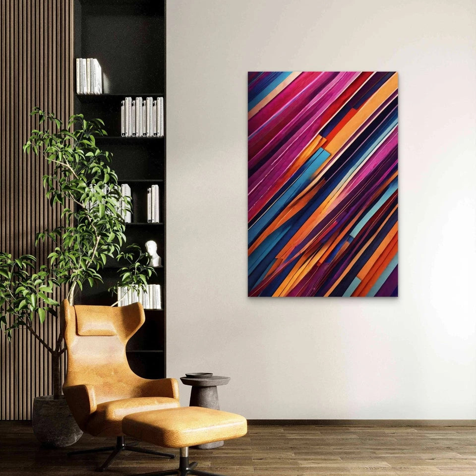 Abstract Diagonal Lines Stripes 60×90cm Metal Print Ready to Hang