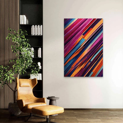 Abstract Diagonal Lines Stripes 60×90cm Metal Print Ready to Hang