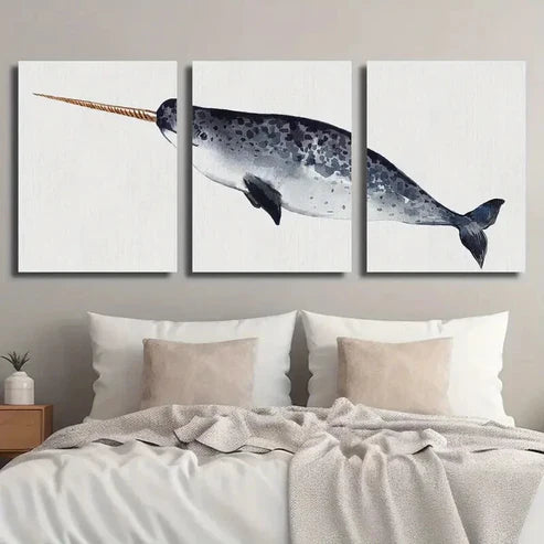 3pcs Marine Animal Decoration Wall Art Set Canvas Unframed - High Quality Print 100% Australian Made Wall Canvas