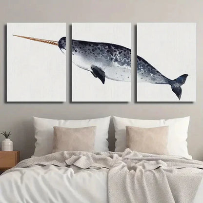 3pcs Marine Animal Decoration Wall Art Set Canvas Unframed - High Quality Print 100% Australian Made Wall Canvas