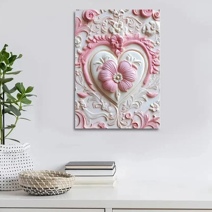 Rainbow Cookie Design in Pink Painting 40x60cm Metal Print Ready to Hang