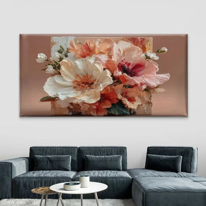 Abstract Floral Oil Painting Wall Art Canvas Office Home Room Framed 120x60cm