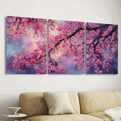 3pcs Cherry Blossom Wall Art Set Canvas Framed 40x60cm - High Quality Print 100% Australian Made Wall Canvas Ready to Hang