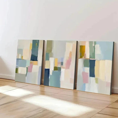 3pcs Geometric Design Decor Brush Strokes Wall Art Canvas Unframed - High Quality Print 100% Australian Made Wall Canvas