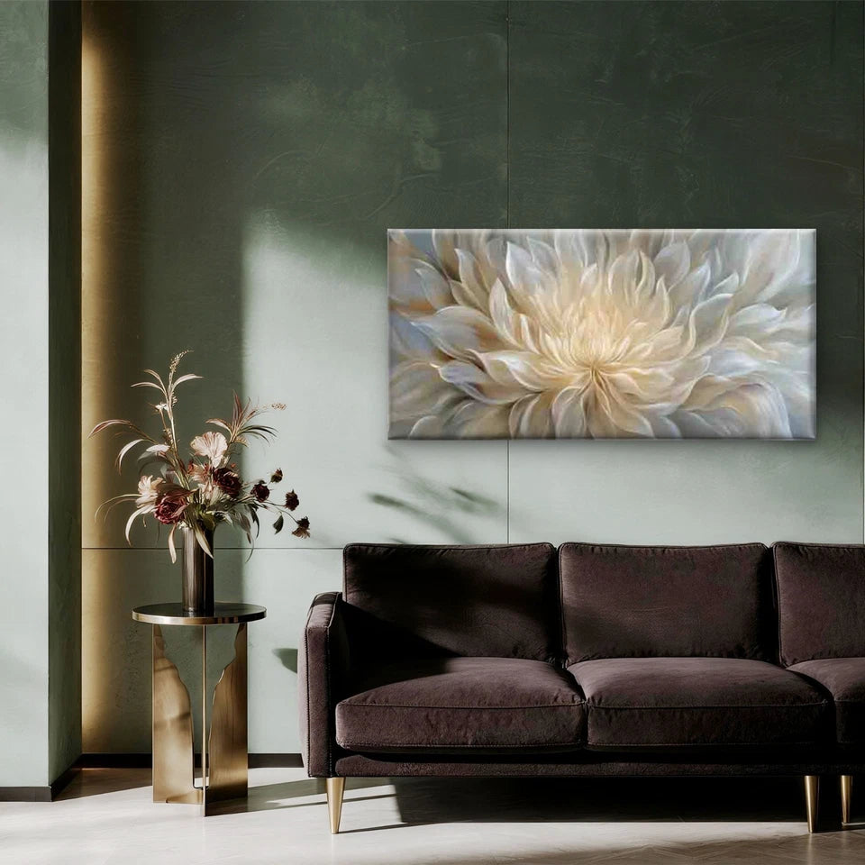 Ethereal Bloom Abstract Floral Wall Art Canvas Office Home Room Framed 120x60cm