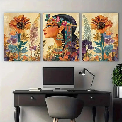 3pcs Vintage Egyptian Aesthetic Egypt Perfect Wall Art Canvas Framed 60x90cm