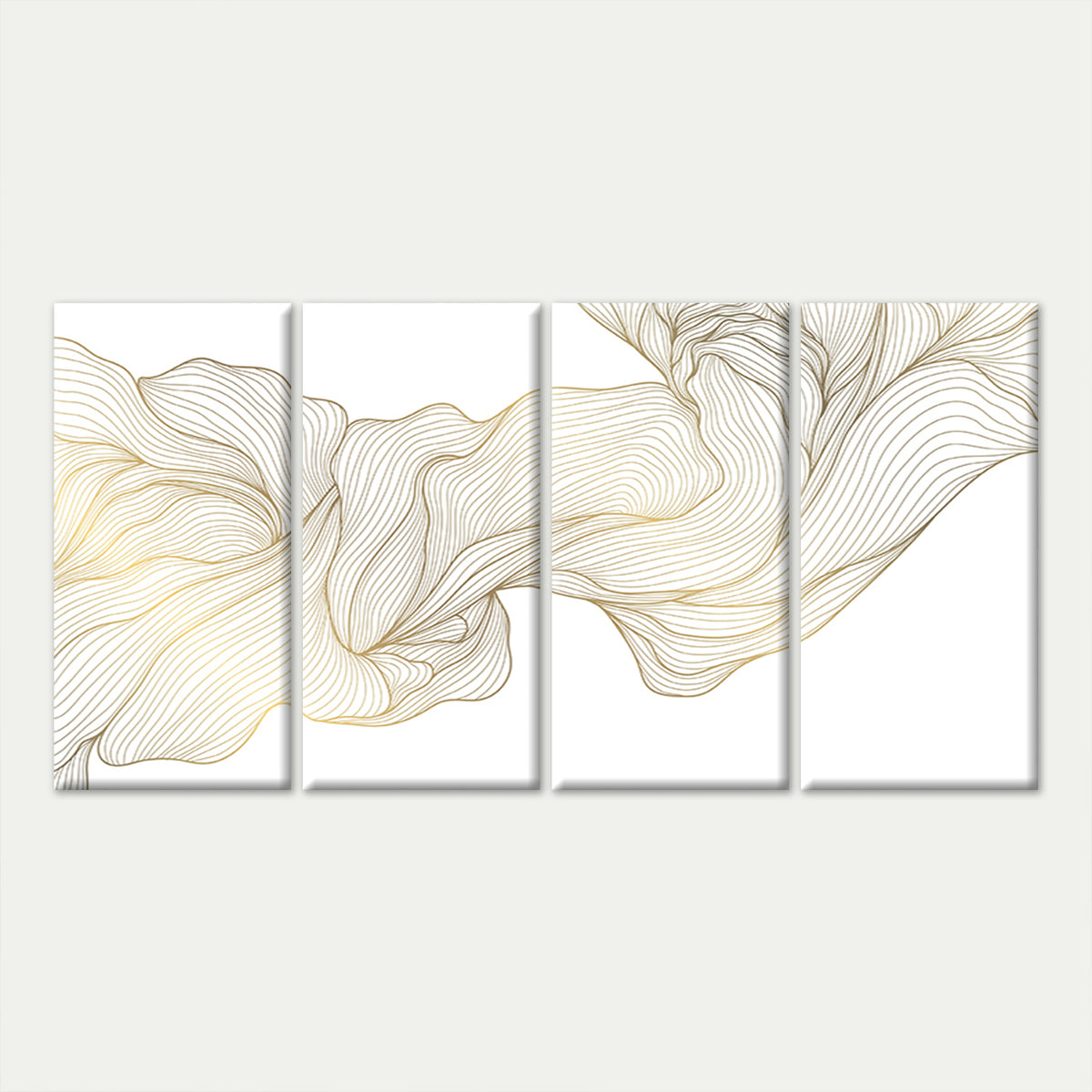 4pcs Luxury Modern Gold Abstract Line Wave Wall Art Canvas Framed 45x80cm        - High Quality Print 100% Australian Made Wall Canvas Ready to Hang