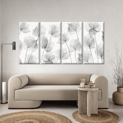 4pcs Abstract Watercolor Smoke Grey Blossom Wall Art Canvas Framed 45x80cm        - High Quality Print 100% Australian Made Wall Canvas Ready to Hang
