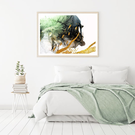 Green Gold & Black Abstract Home Decor Premium Quality Poster Print Choose Your Sizes