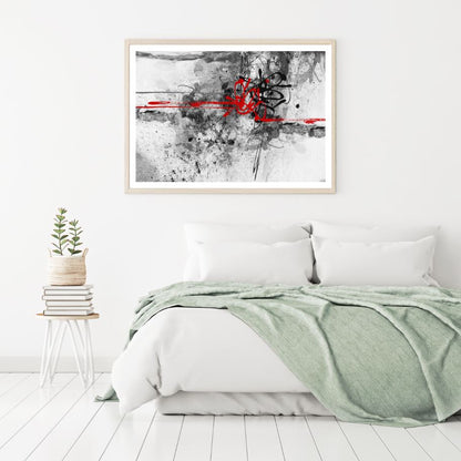 Red & B&W Abstract Painting Home Decor Premium Quality Poster Print Choose Your Sizes