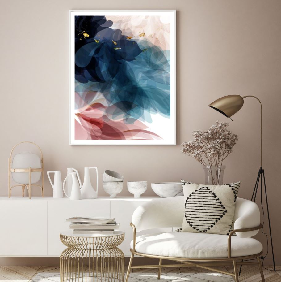 Brown Blue & Pink Abstract Design Home Decor Premium Quality Poster Print Choose Your Sizes