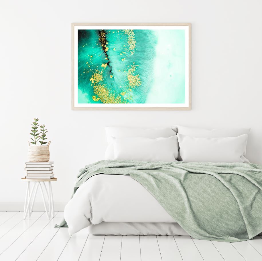 Green & Gold Abstract Design Home Decor Premium Quality Poster Print Choose Your Sizes