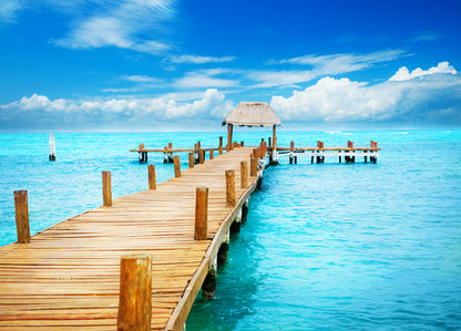 Wooden Pier Over Beach Photograph Print 100% Australian Made