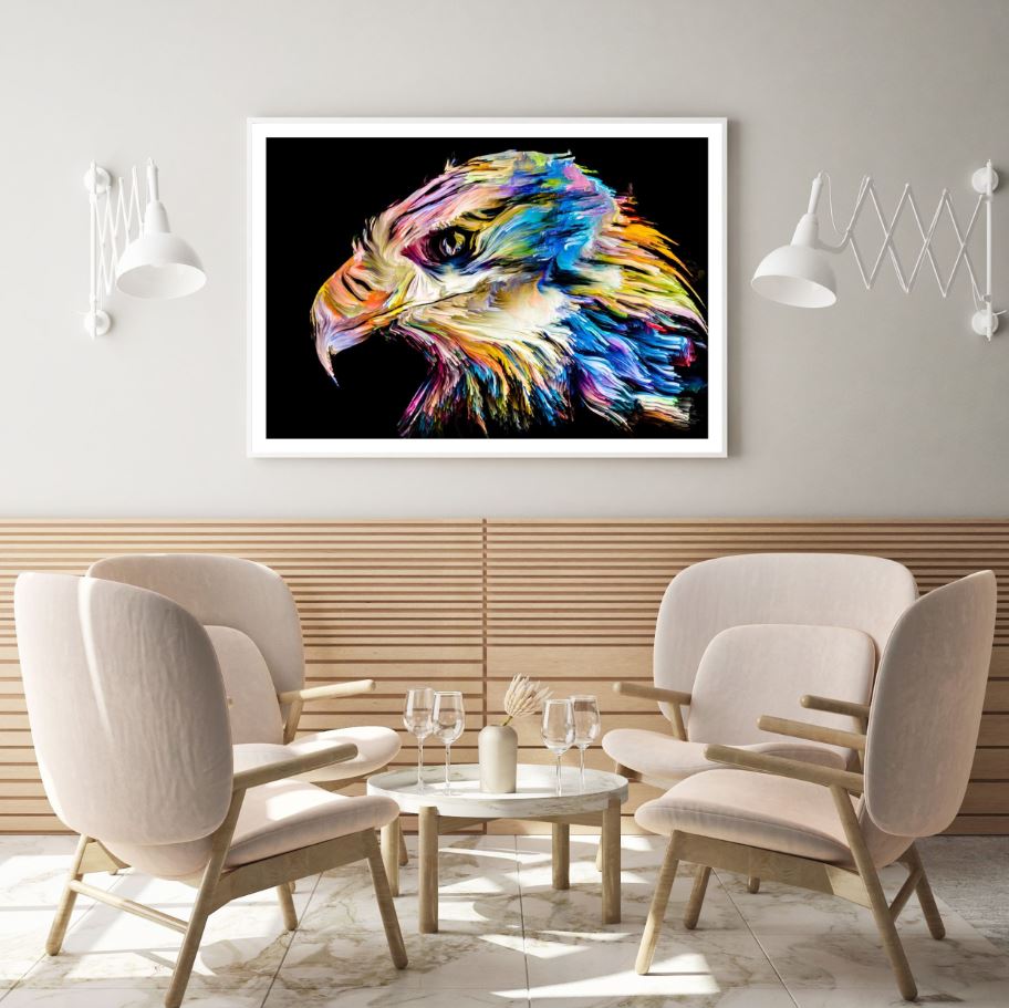 Colorful Hawk Abstract Design Home Decor Premium Quality Poster Print